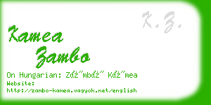 kamea zambo business card